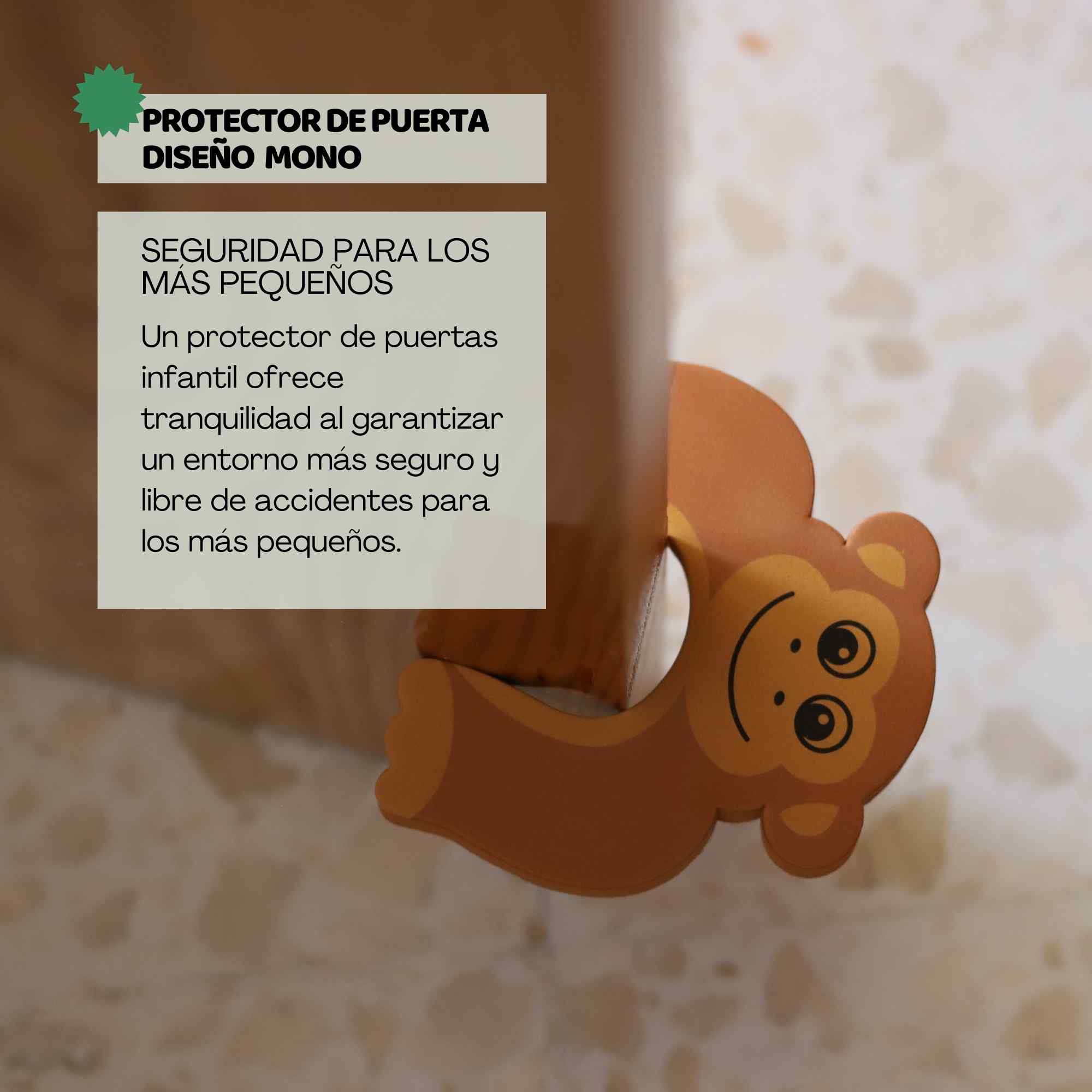 Protector puertas bebe infantiles diseño mono - imagen 6