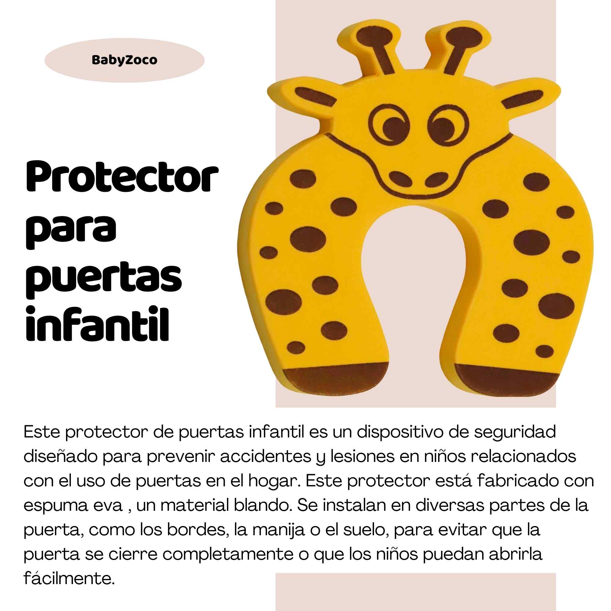 Protector puertas bebe infantiles diseño jirafa - imagen 3