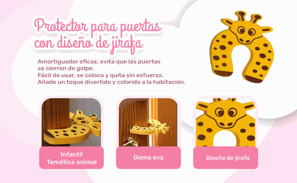 Banner - Protector puertas bebe infantiles diseño jirafa