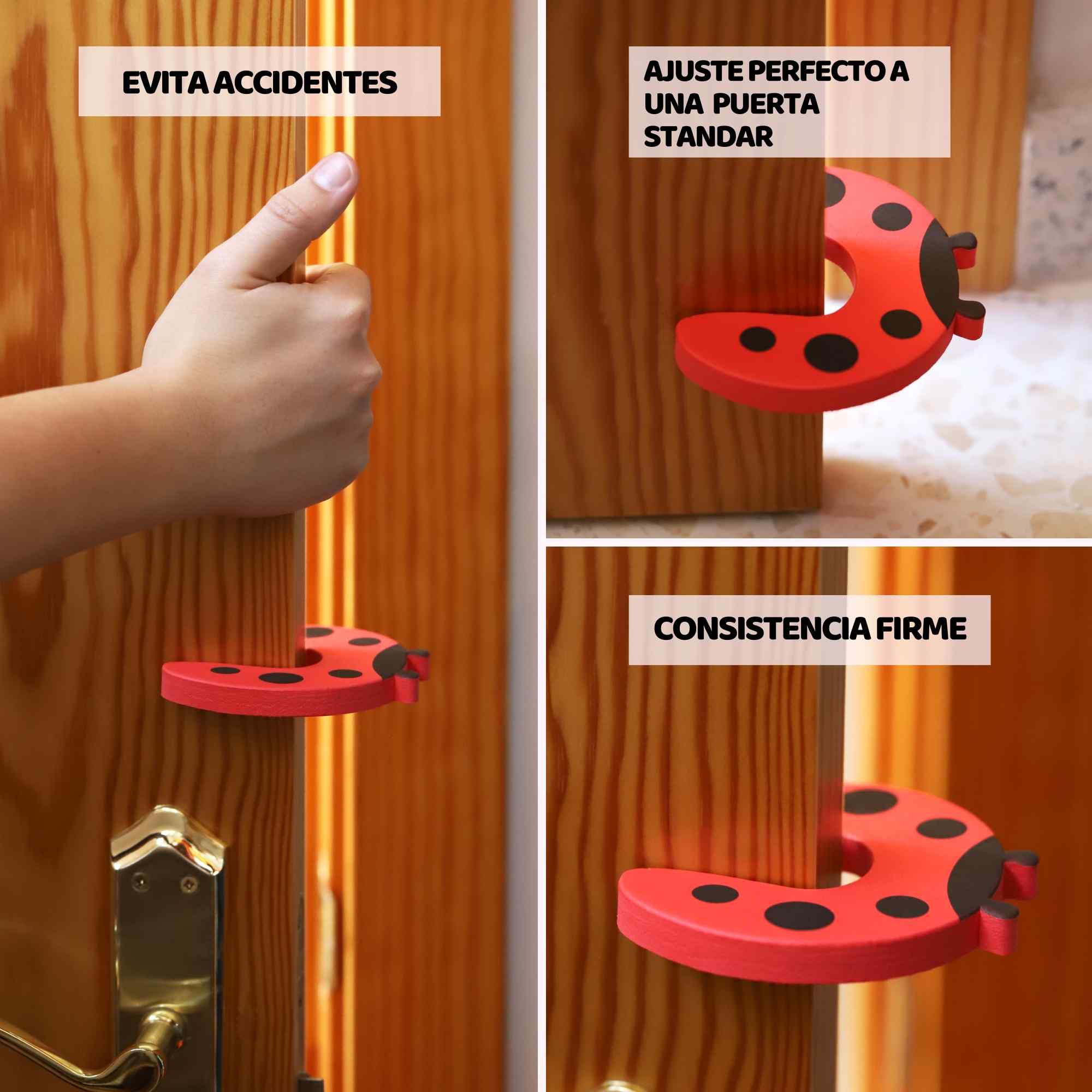 Protector puertas bebe infantiles diseño mariquita - imagen 4