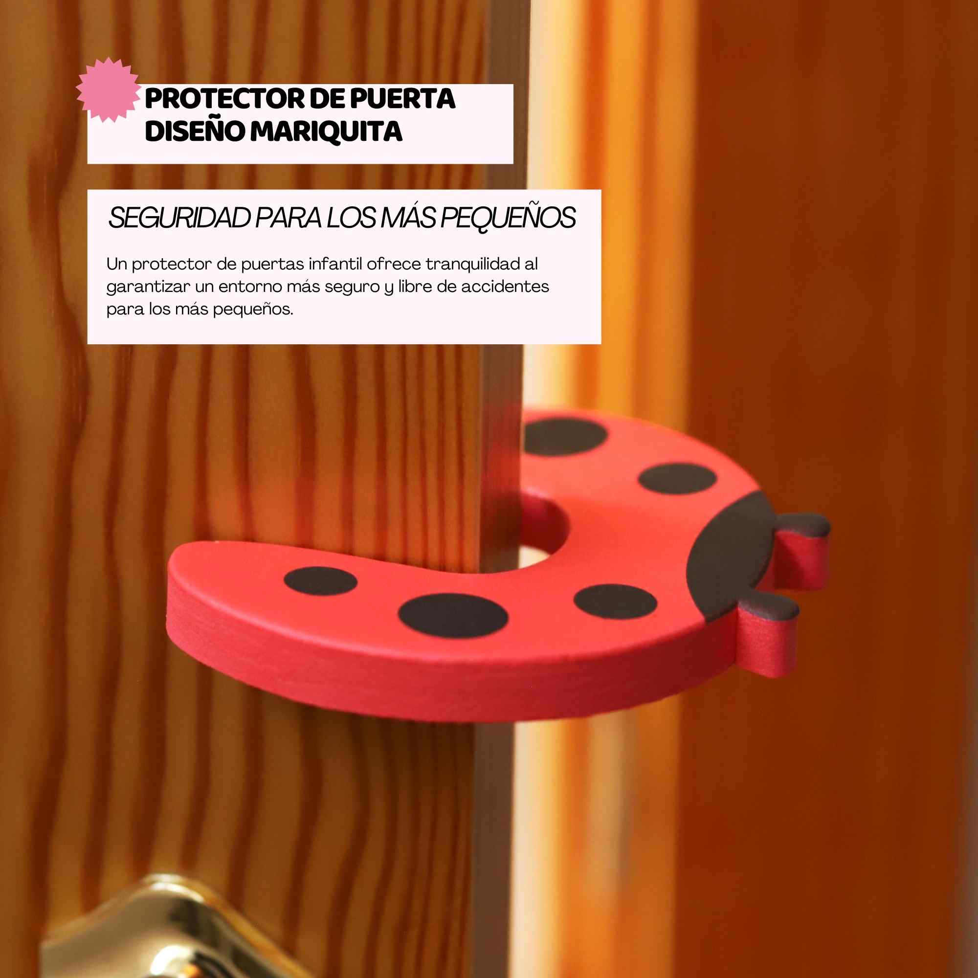 Protector puertas bebe infantiles diseño mariquita - imagen 6