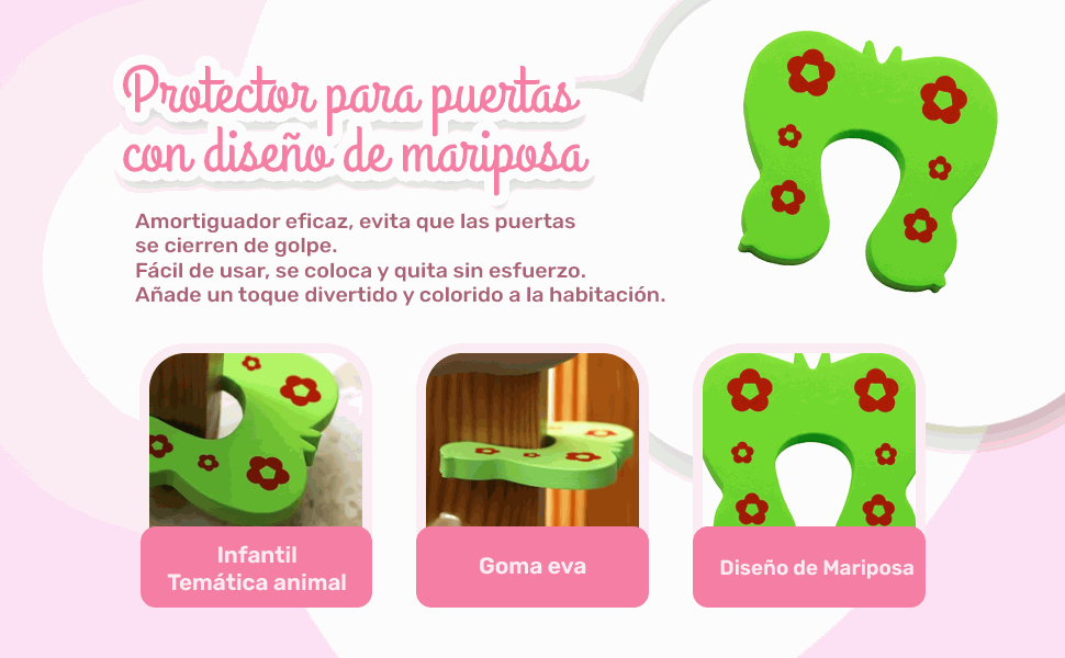 Banner - Protector puertas bebe infantiles diseño mariposa