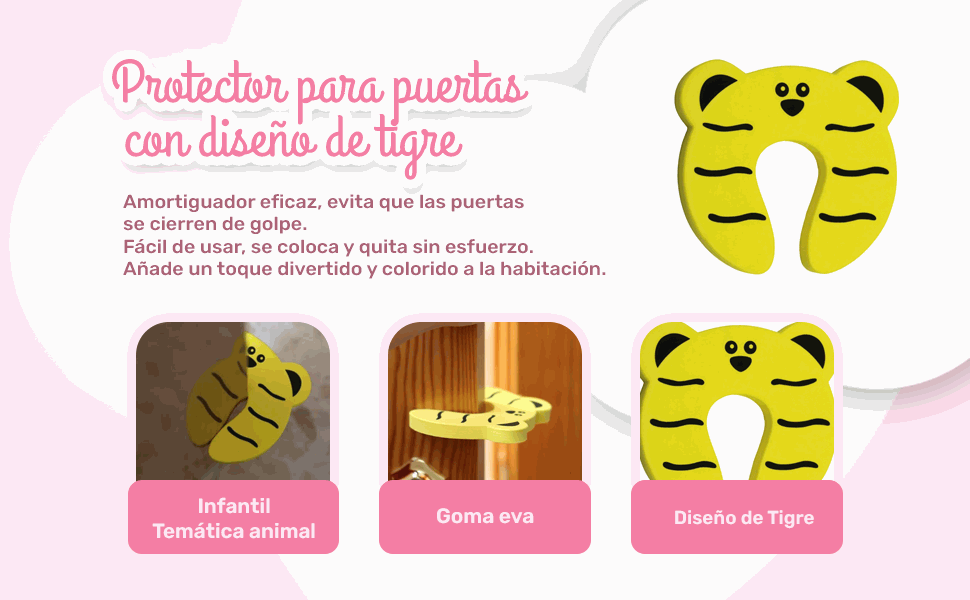 Banner - Protector puertas bebe infantiles diseño tigre