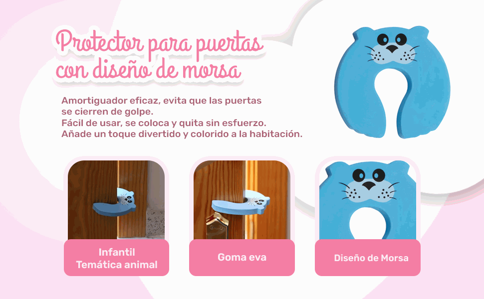 Banner - Protector puertas bebe infantiles diseño morsa