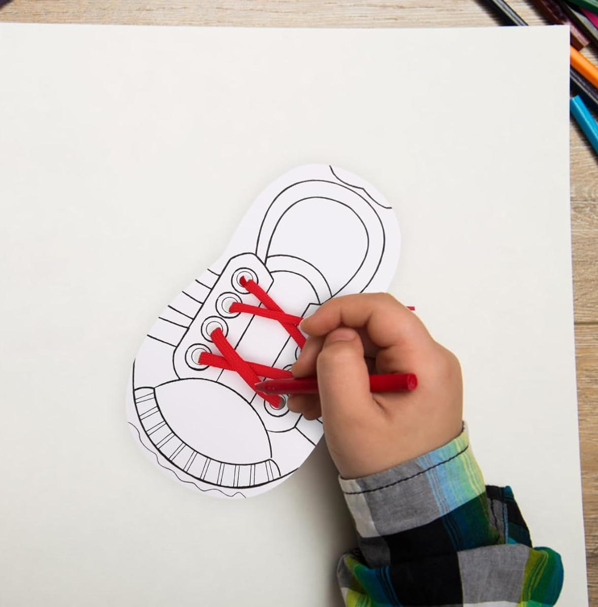 Juego de aprendizaje zapato con cordones para atar multicolor - imagen 4