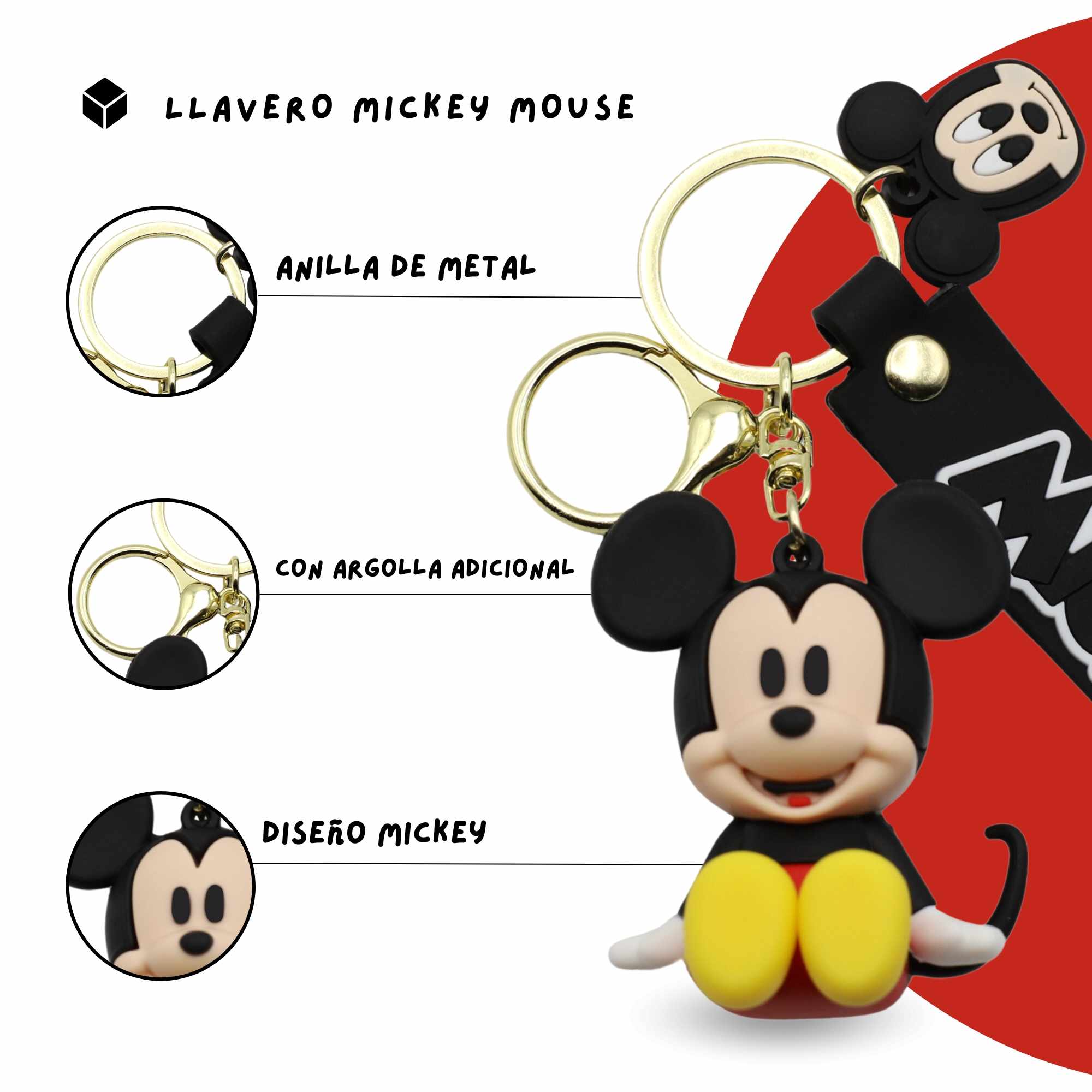 Llavero Mickey Mouse sentado compatible con disney - imagen 4