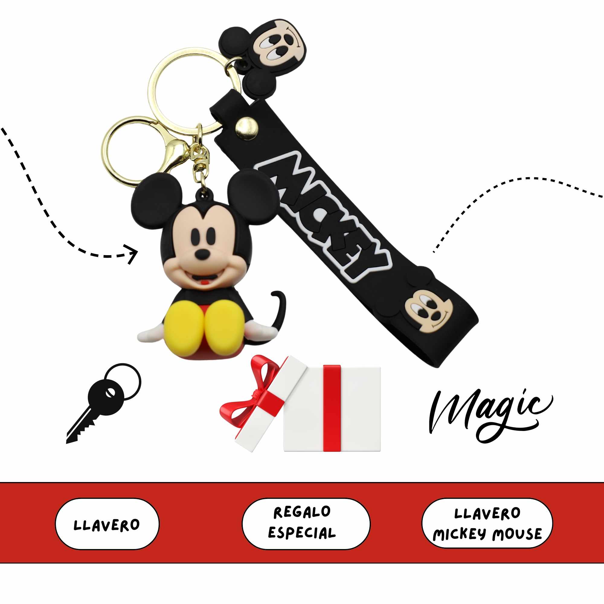 Llavero Mickey Mouse sentado compatible con disney - imagen 6