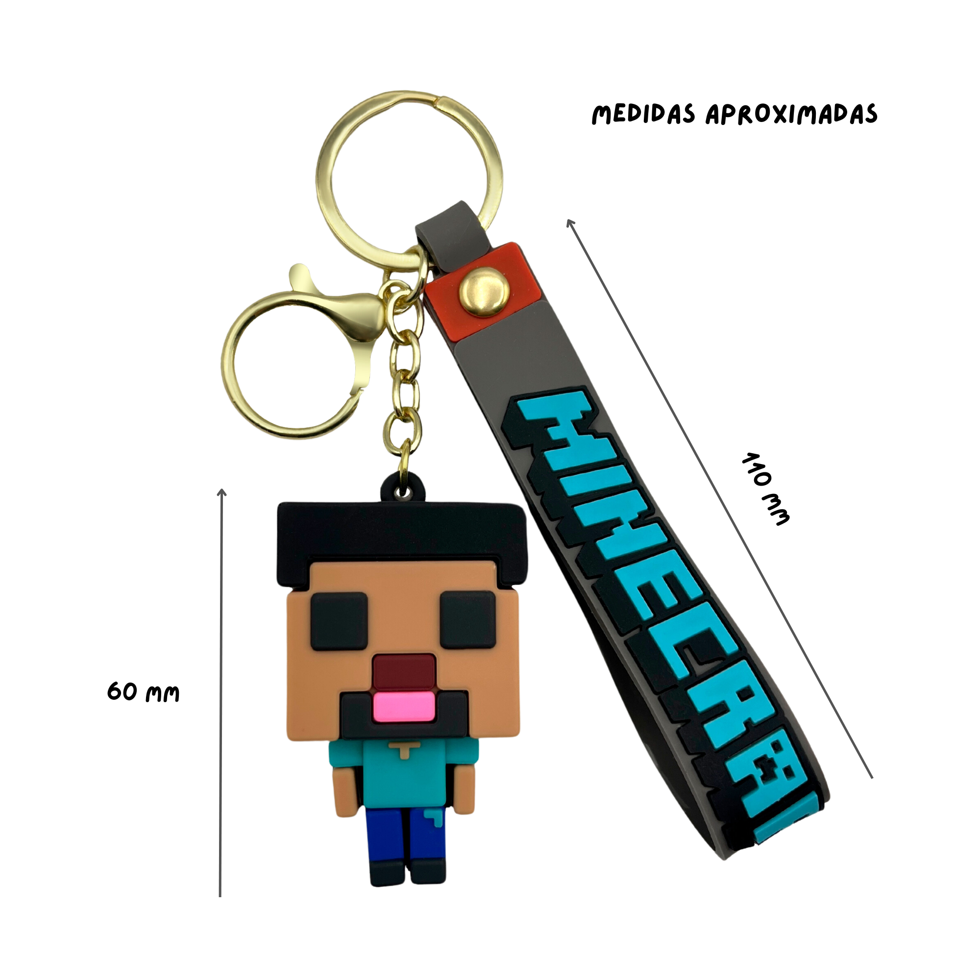 Llavero Steve Minecraft Azul - imagen 6
