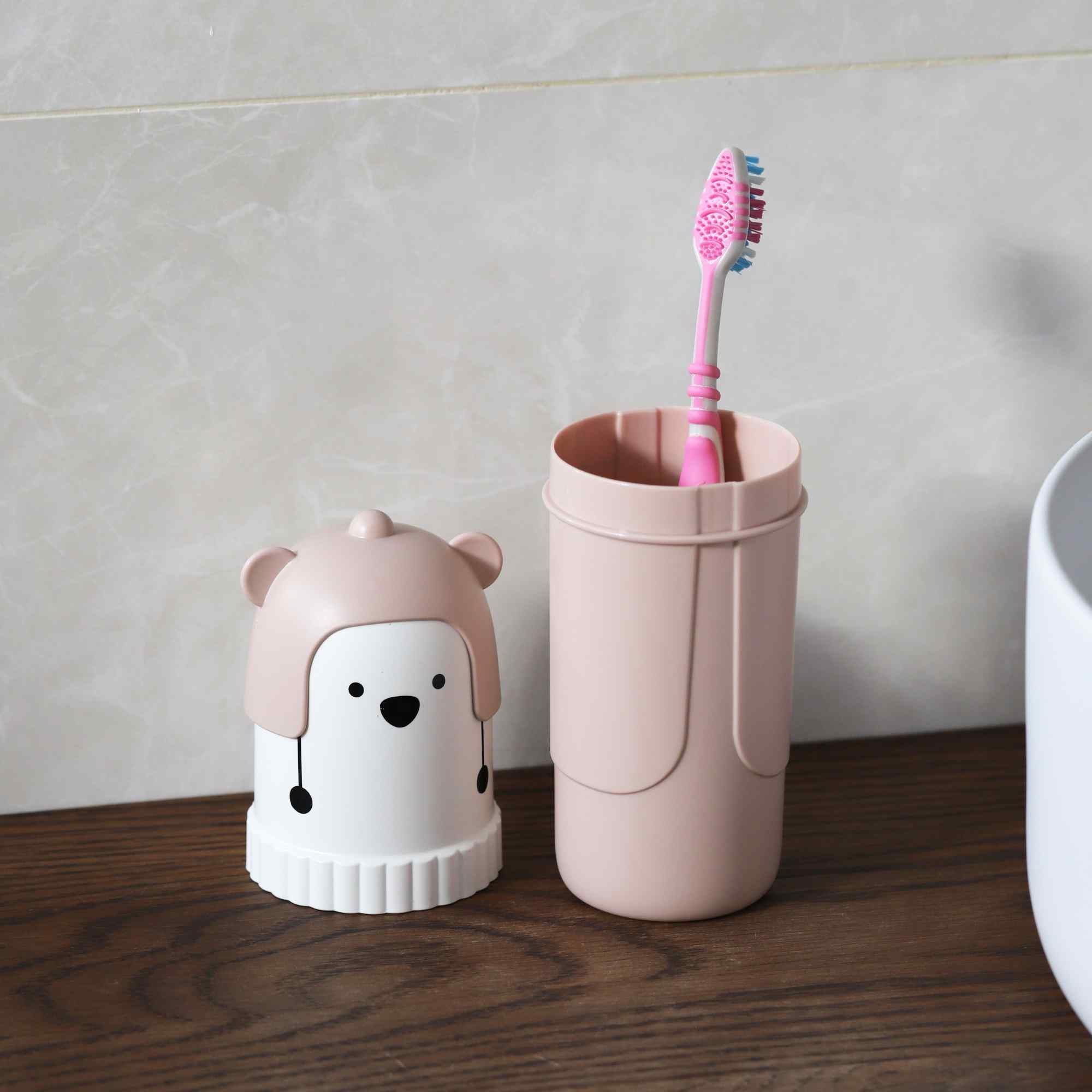 Estuche Para Cepillo De Dientes Con Oso Rosa - imagen 3