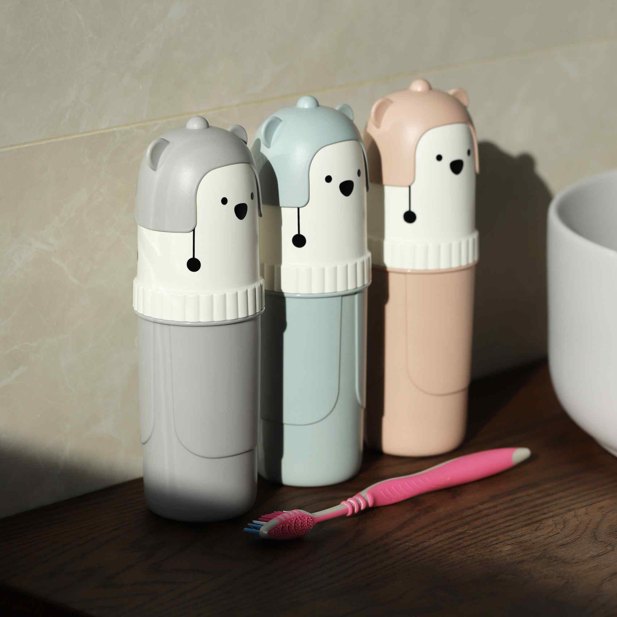 Estuche Para Cepillo De Dientes Con Oso Gris - imagen 6