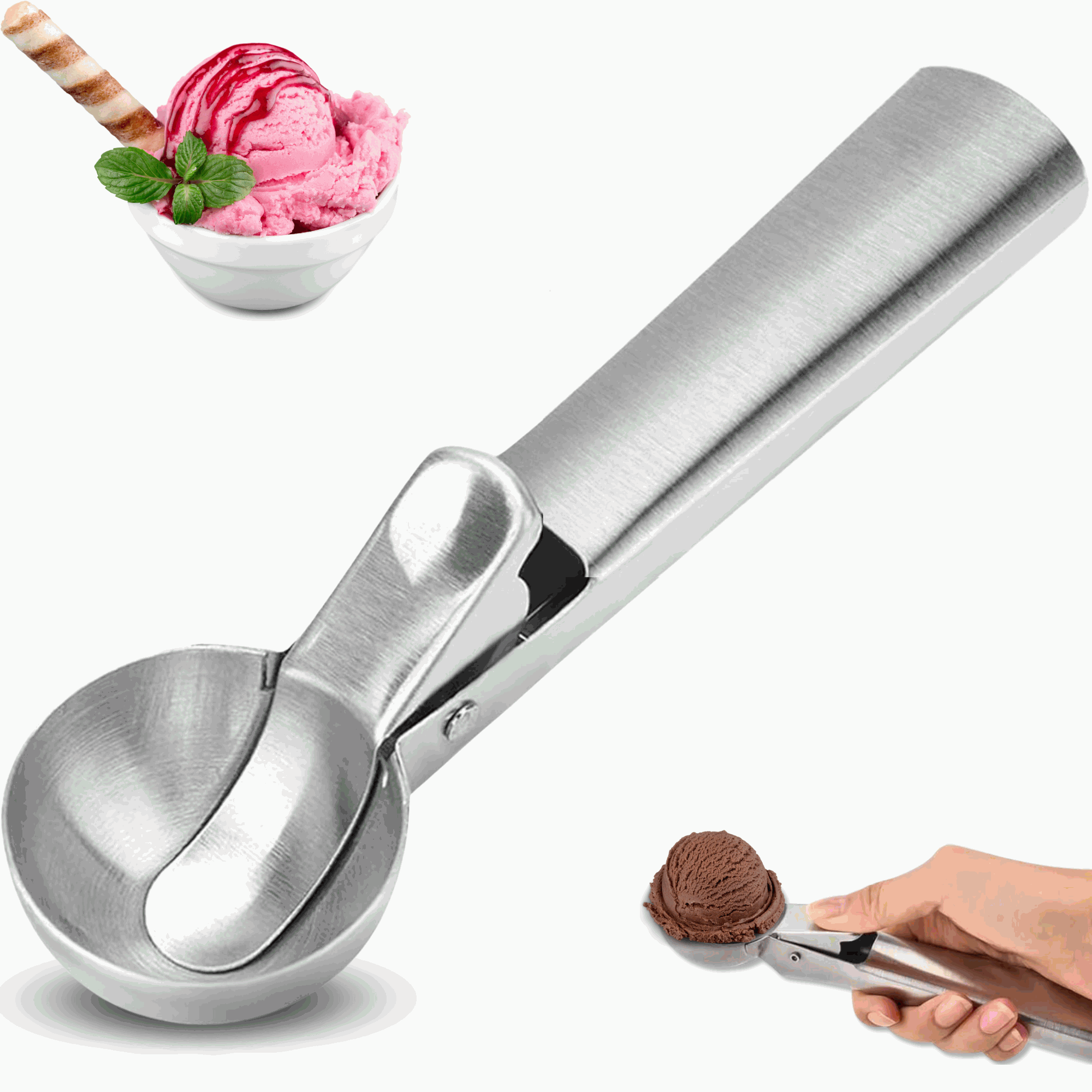 Cuchara para helado de acero inoxidable