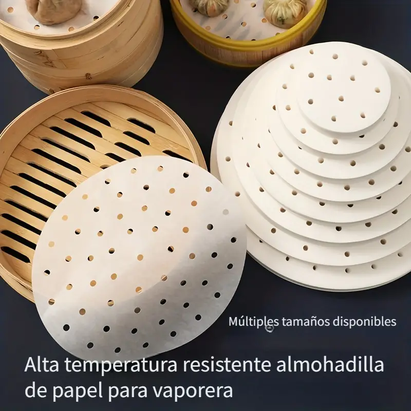 Papel para Vaporera De Bambú Redondo 25 cm pack 50 unidades - imagen 5