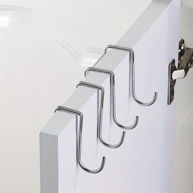 Gancho para puerta de armario de acero inoxidable diseño doble plateados - imagen 6