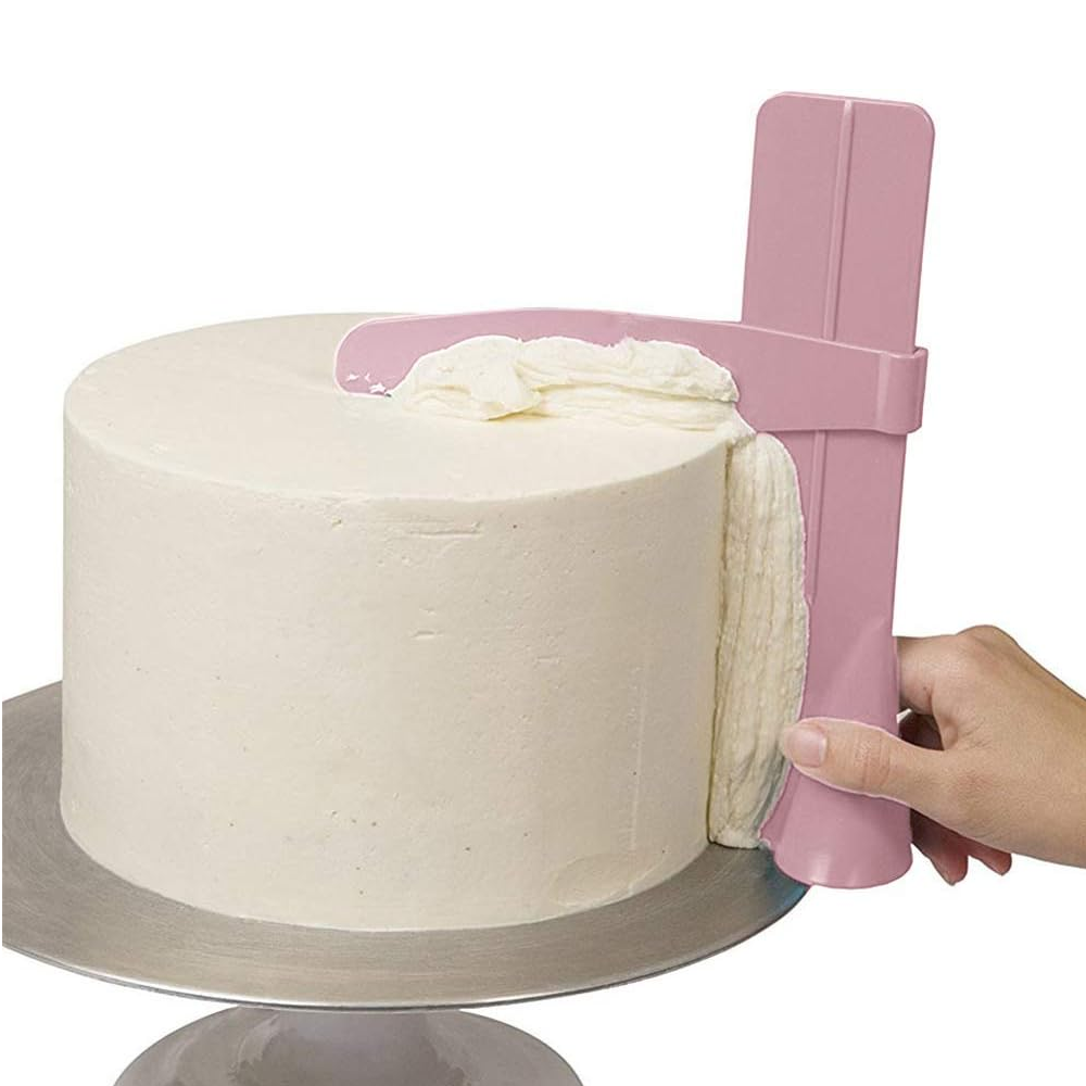 Raspador alisador de pasteles reposteria rosa - imagen 1