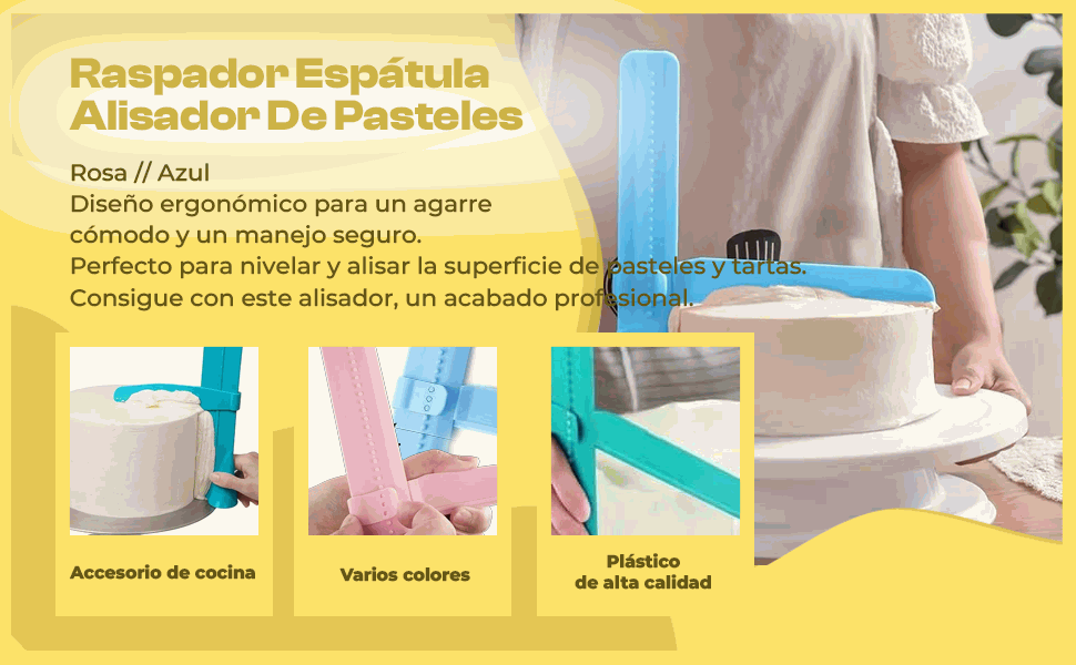 Banner - Raspador alisador de pasteles reposteria rosa