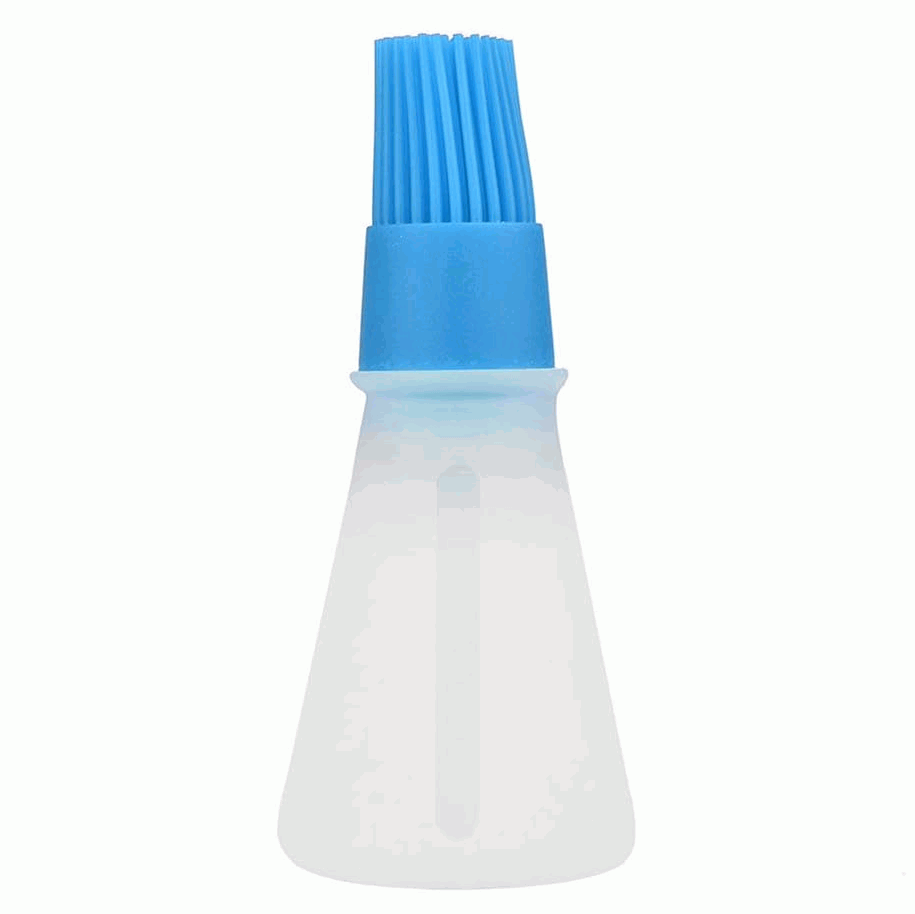 Bote dispensador aceite con cepillo silicona azul - imagen 1