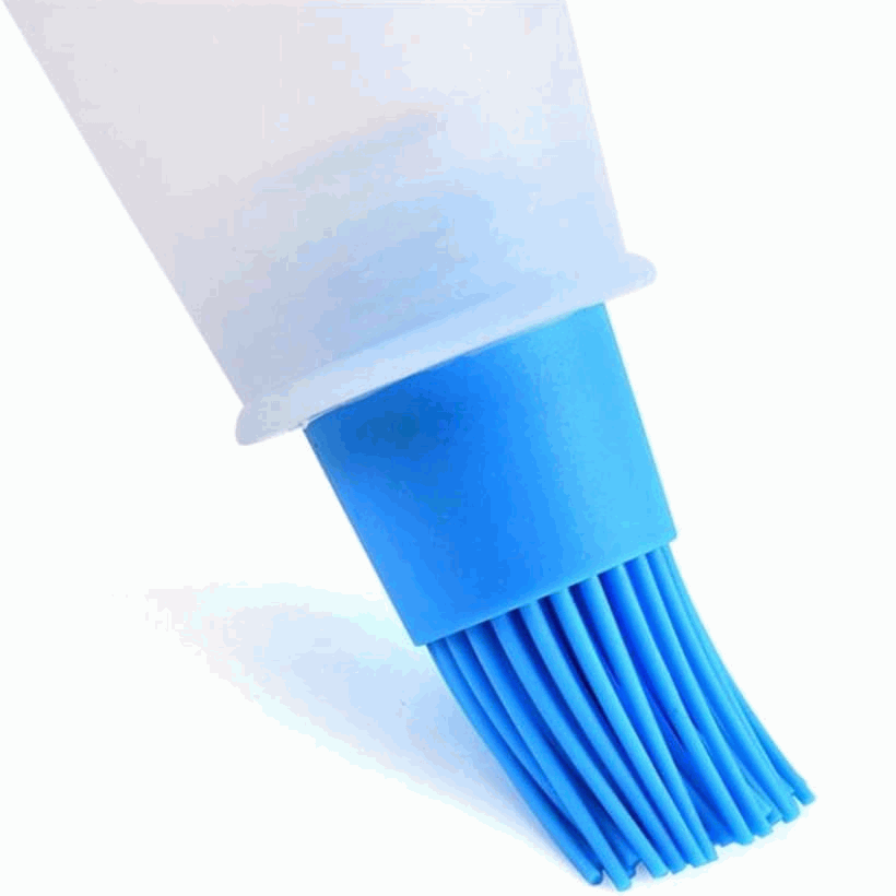 Bote dispensador aceite con cepillo silicona azul - imagen 2