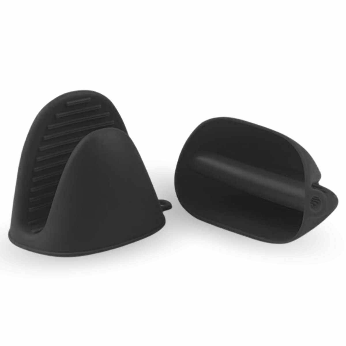Manoplas guantes silicona para horno negro