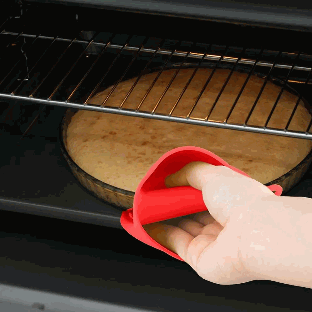 Manoplas guantes silicona para horno rojo - imagen 3