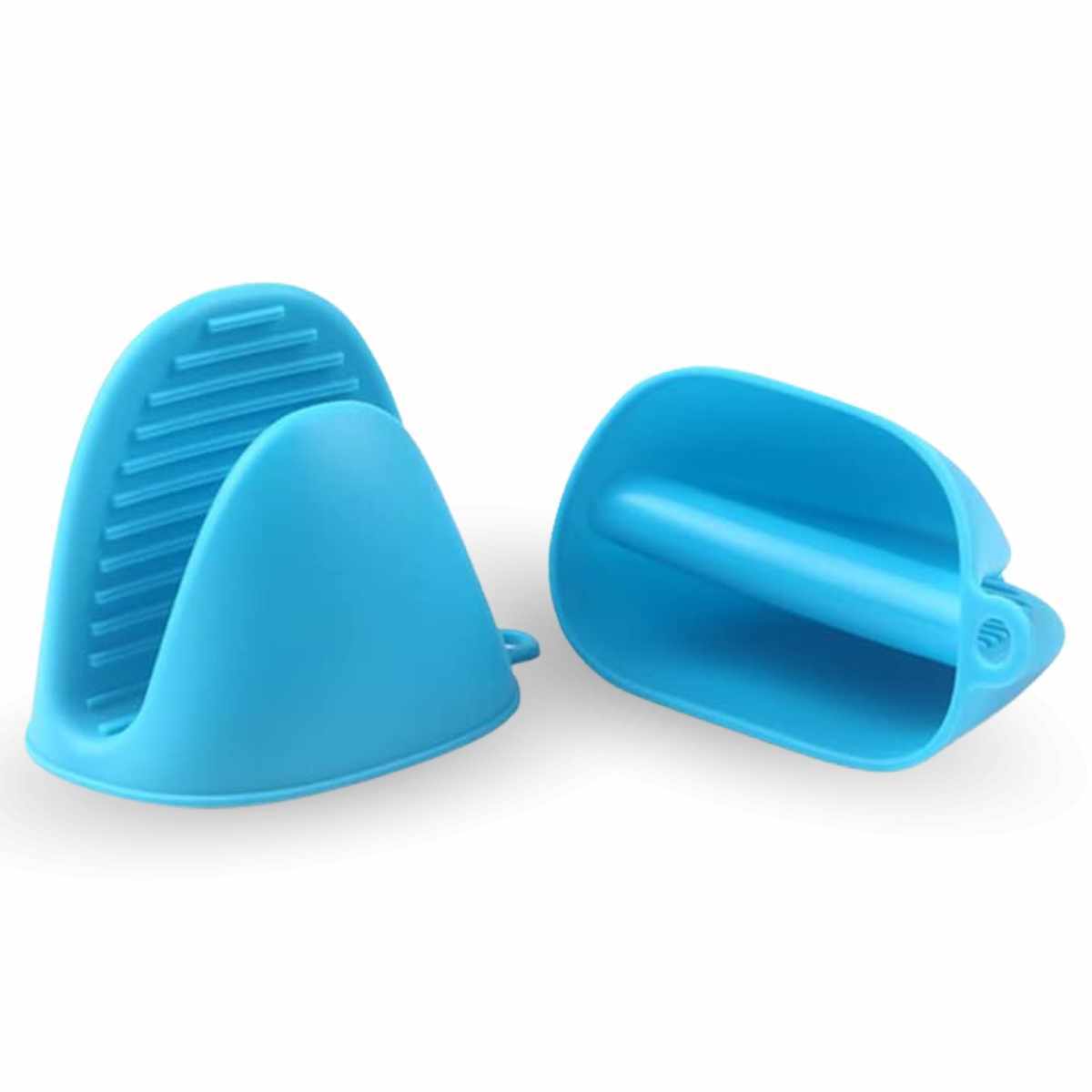 Manoplas guantes silicona para horno azul