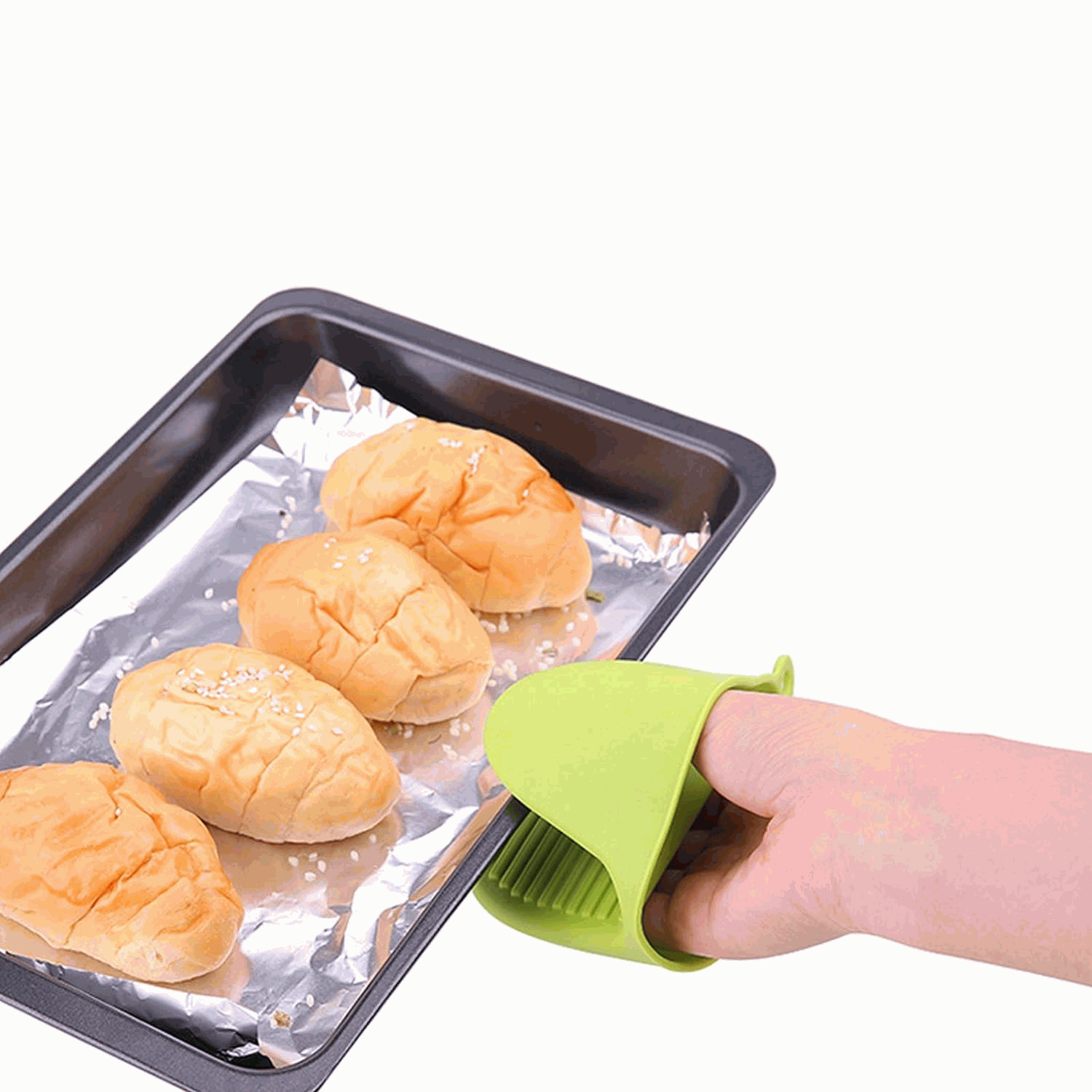 Manoplas guantes silicona para horno verde - imagen 2