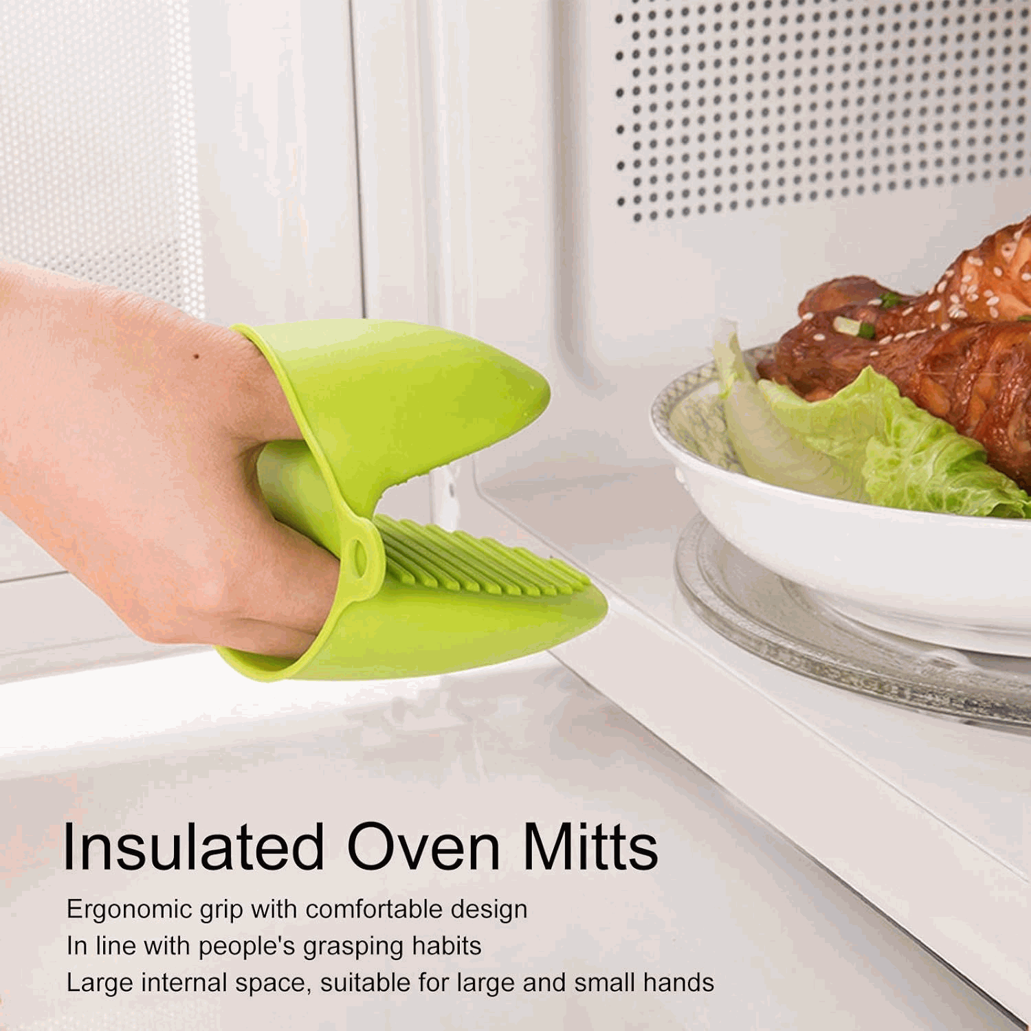 Manoplas guantes silicona para horno verde - imagen 4