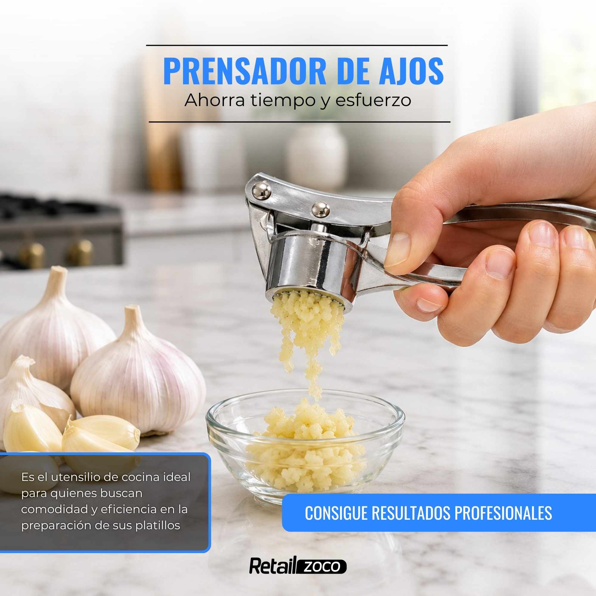 Prensa ajos de acero inoxidable - imagen 2