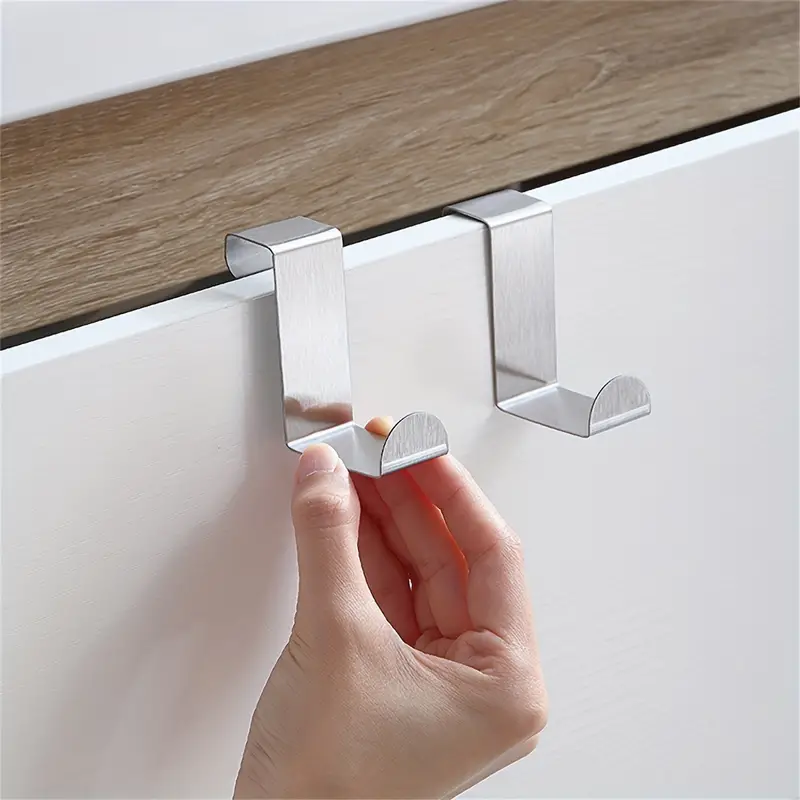 Gancho para puerta de armario de acero inoxidable plateados forma Z plateado