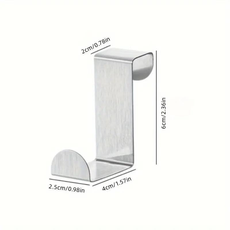 Gancho para puerta de armario de acero inoxidable plateados forma Z plateado - imagen 5