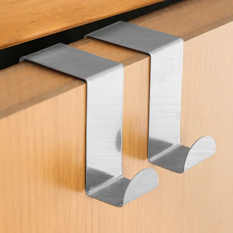 Gancho para puerta de armario de acero inoxidable plateados forma Z plateado - imagen 7