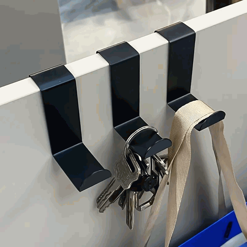 Gancho para puerta de armario de acero inoxidable negro forma Z negro - imagen 6