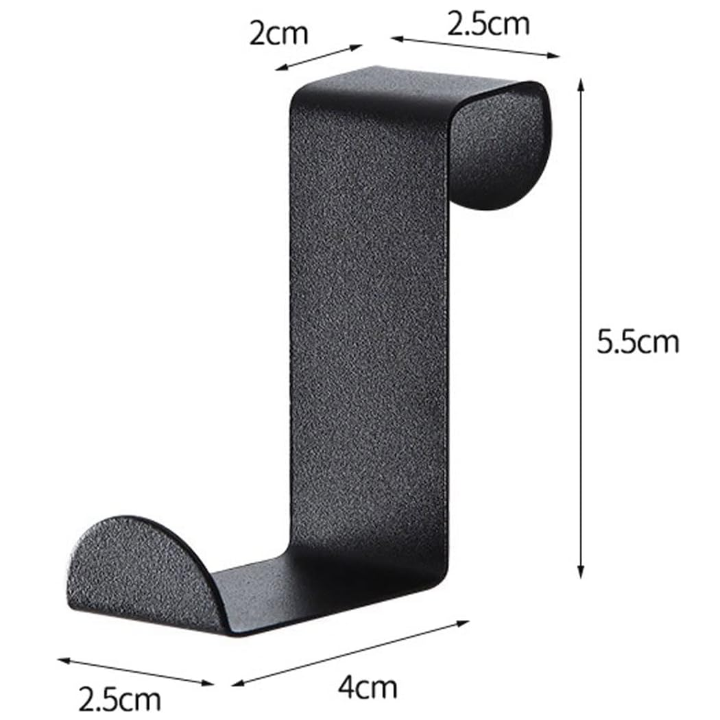 Gancho para puerta de armario de acero inoxidable negro forma Z negro - imagen 4