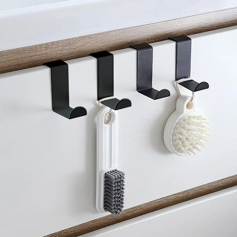 Gancho para puerta de armario de acero inoxidable negro forma Z negro - imagen 5