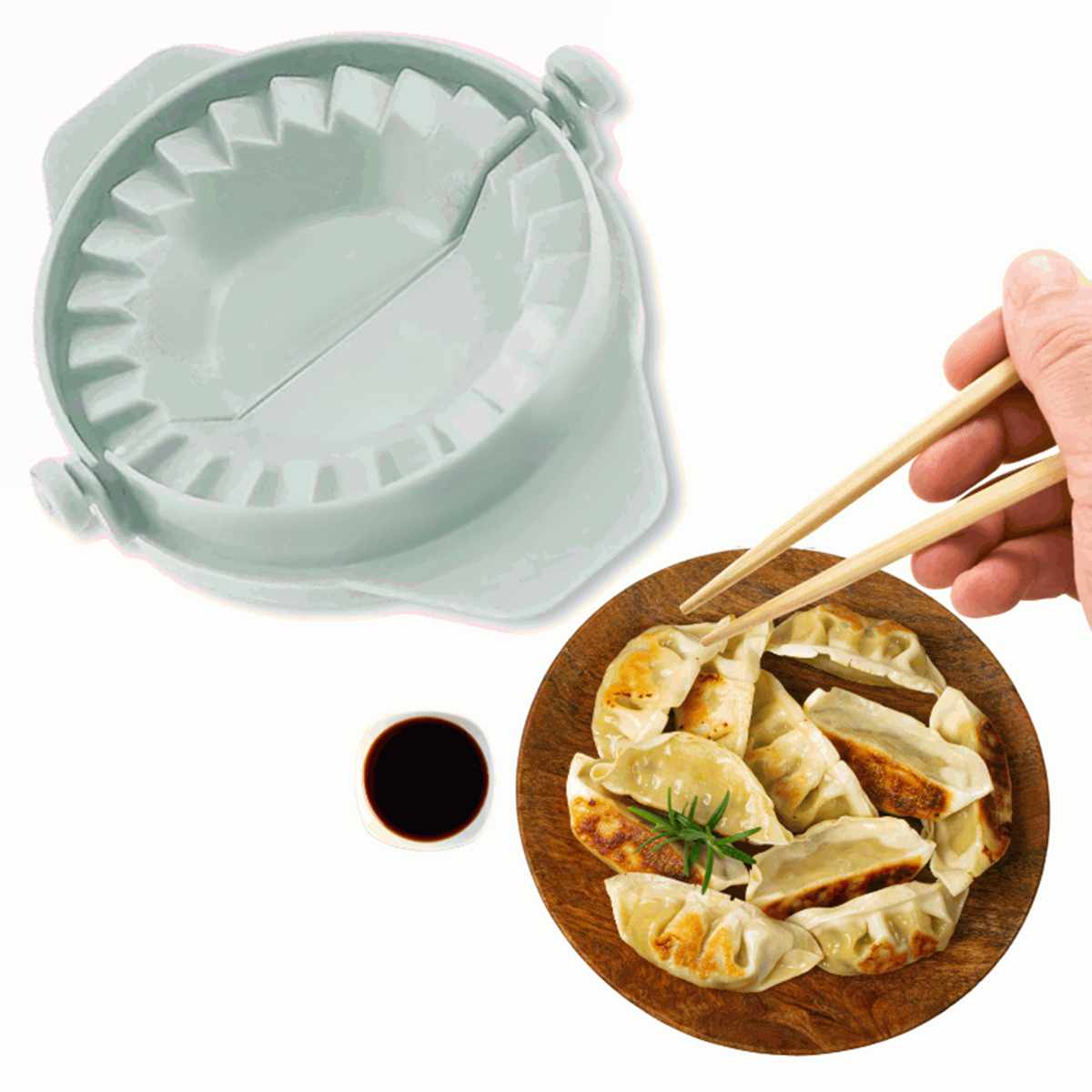 Molde empanadillas gyozas plástico verde - imagen 7