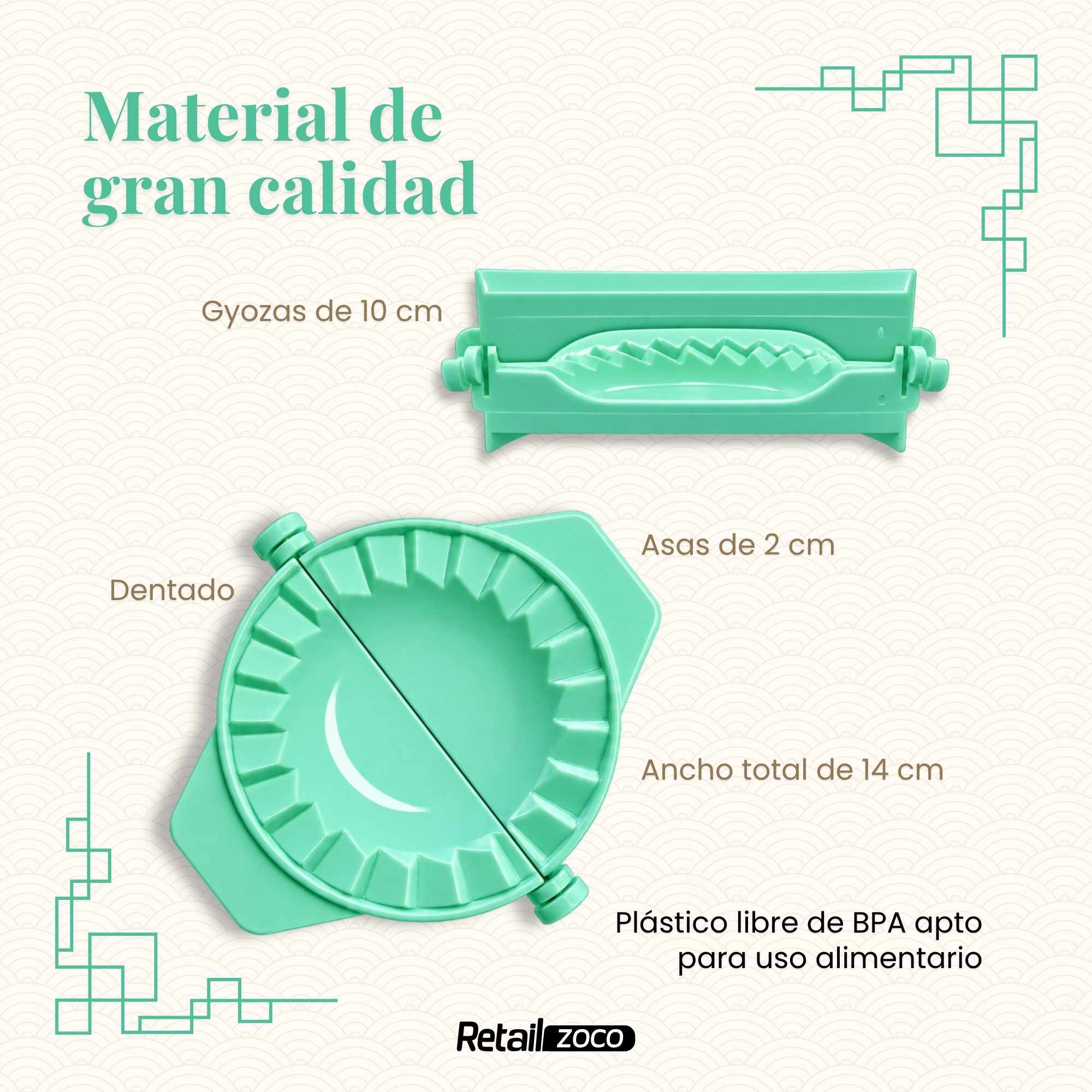 Molde empanadillas gyozas plástico verde - imagen 3