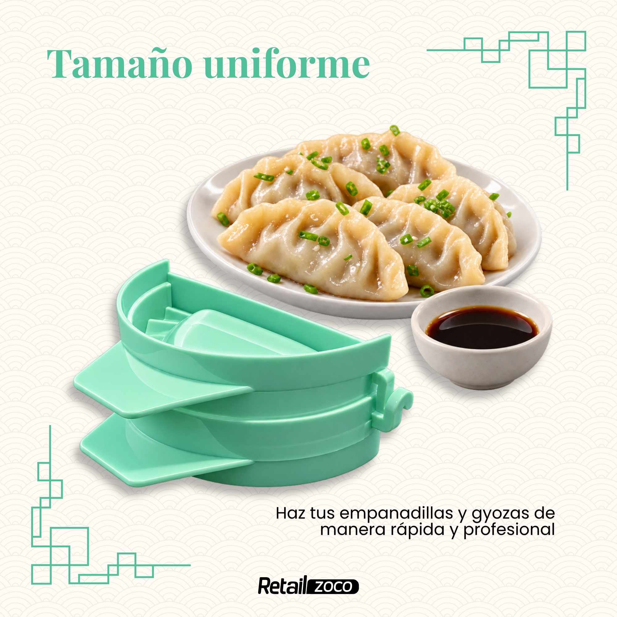 Molde empanadillas gyozas plástico verde - imagen 5