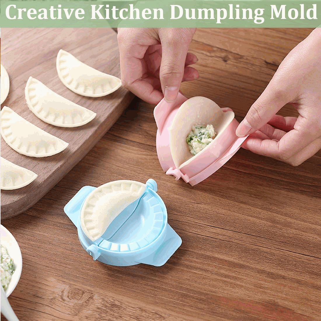 Molde empanadillas gyozas plástico verde - imagen 3