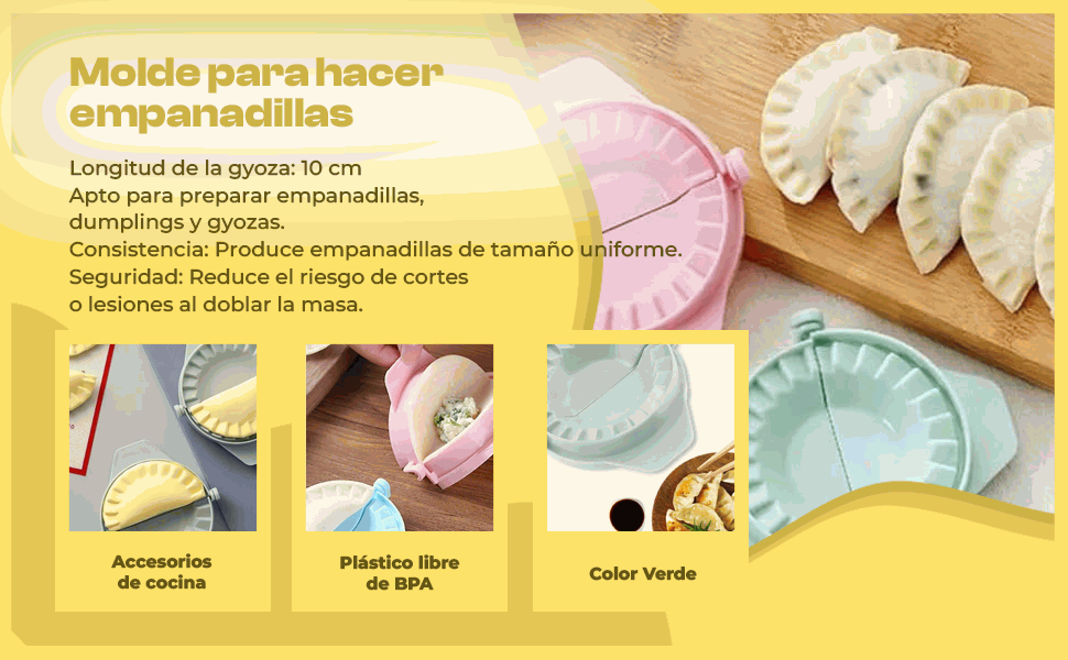 Banner - Molde empanadillas gyozas plástico verde