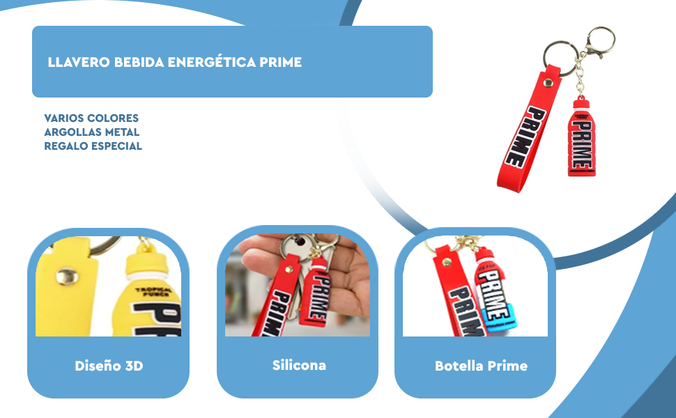 Banner - Llavero bebida energética Prime silicona rojo