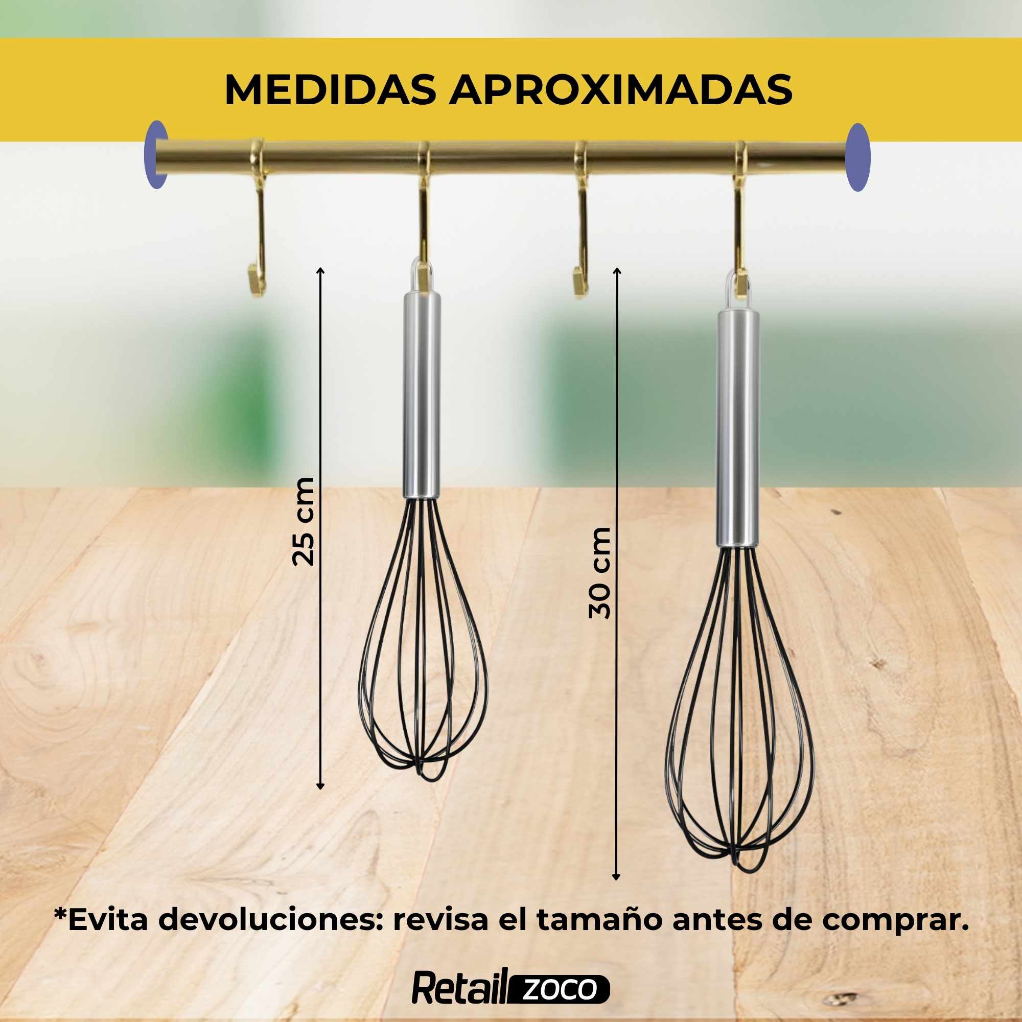 Batidor manual silicona y acero inox 25 cm - imagen 4