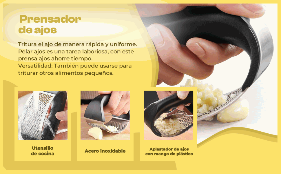 Banner - Prensa de ajos balancín mango plástico negro