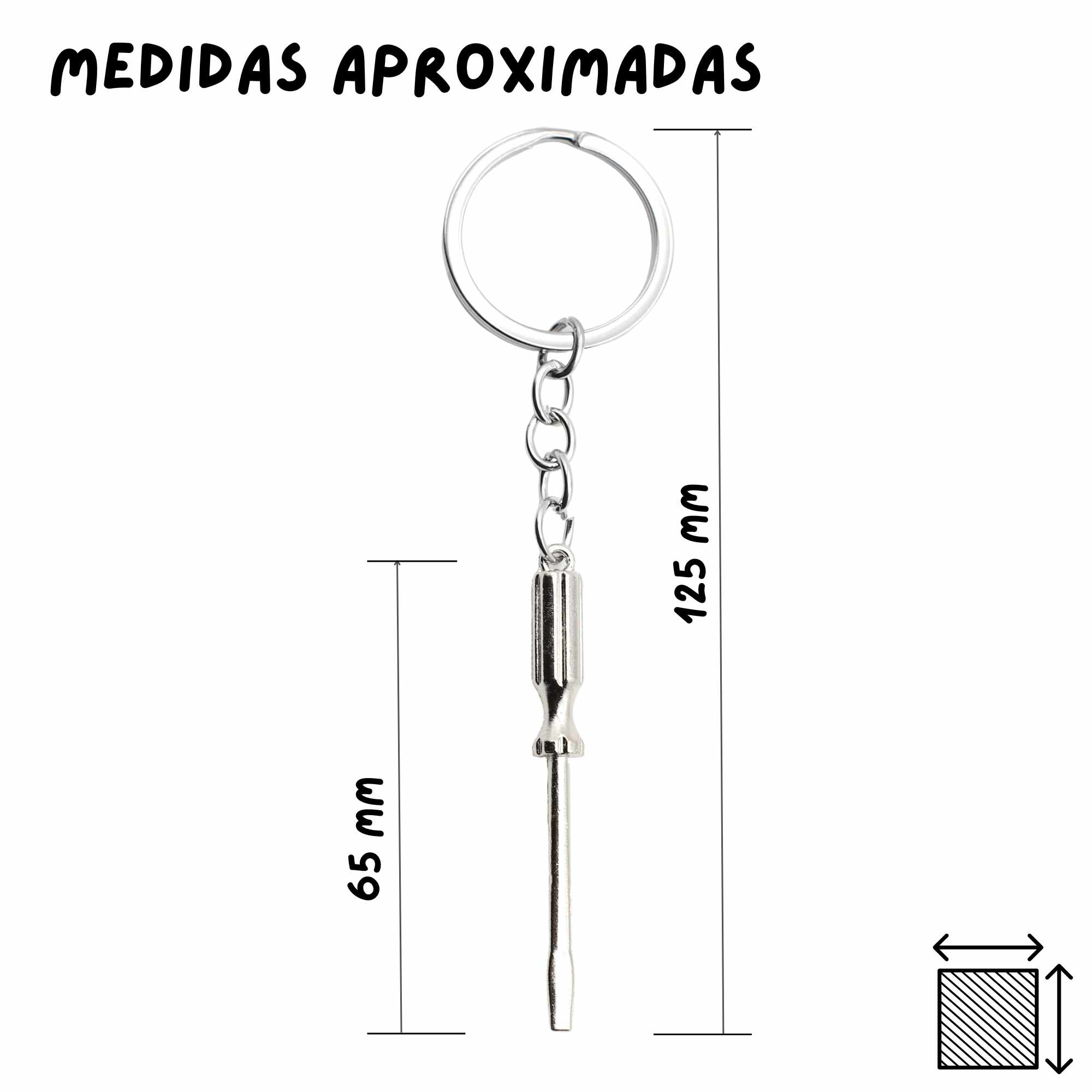 Llavero destornillador plano mini metalico - imagen 4