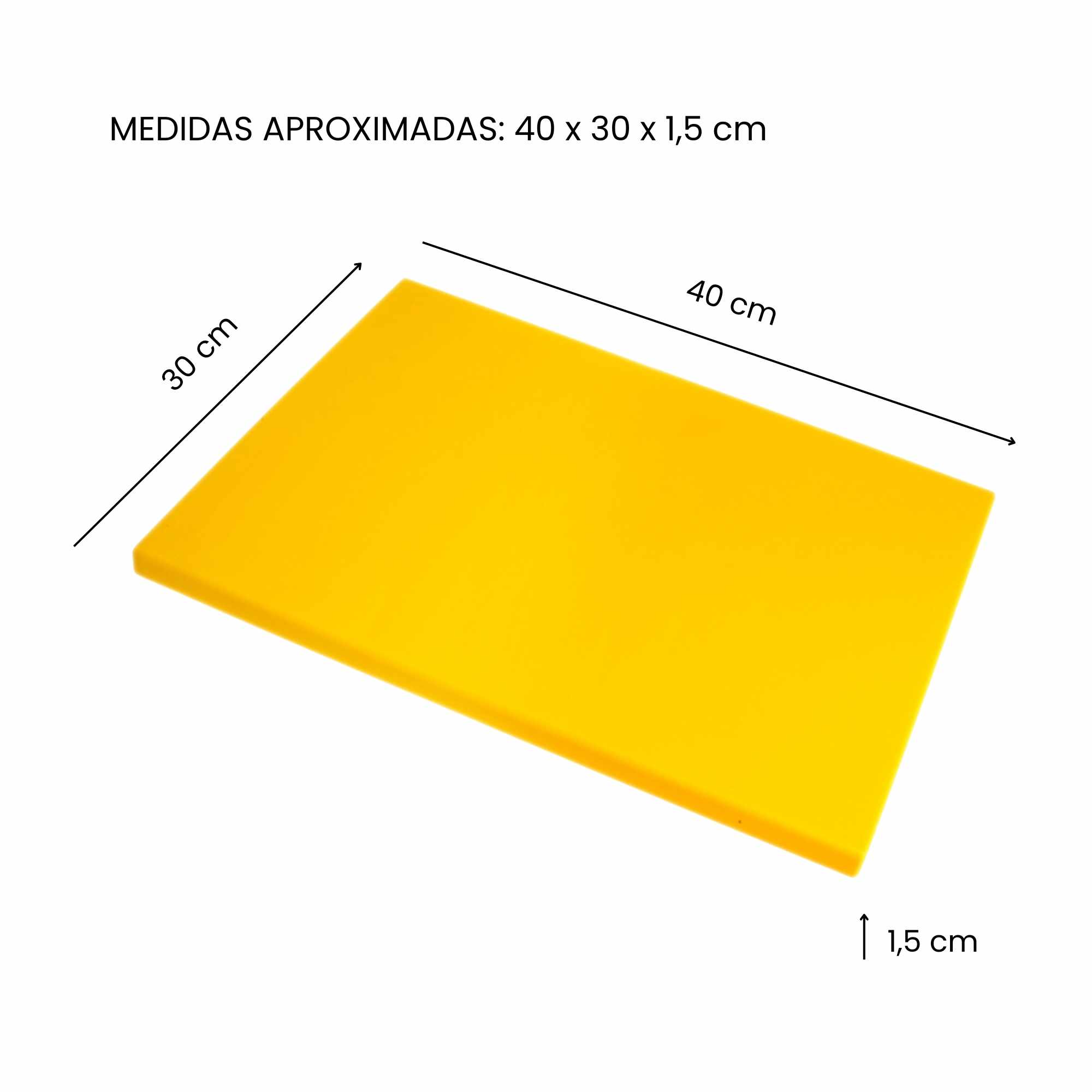 Tabla de corte para cocina profesional 40 x 30 cm amarillo - imagen 5