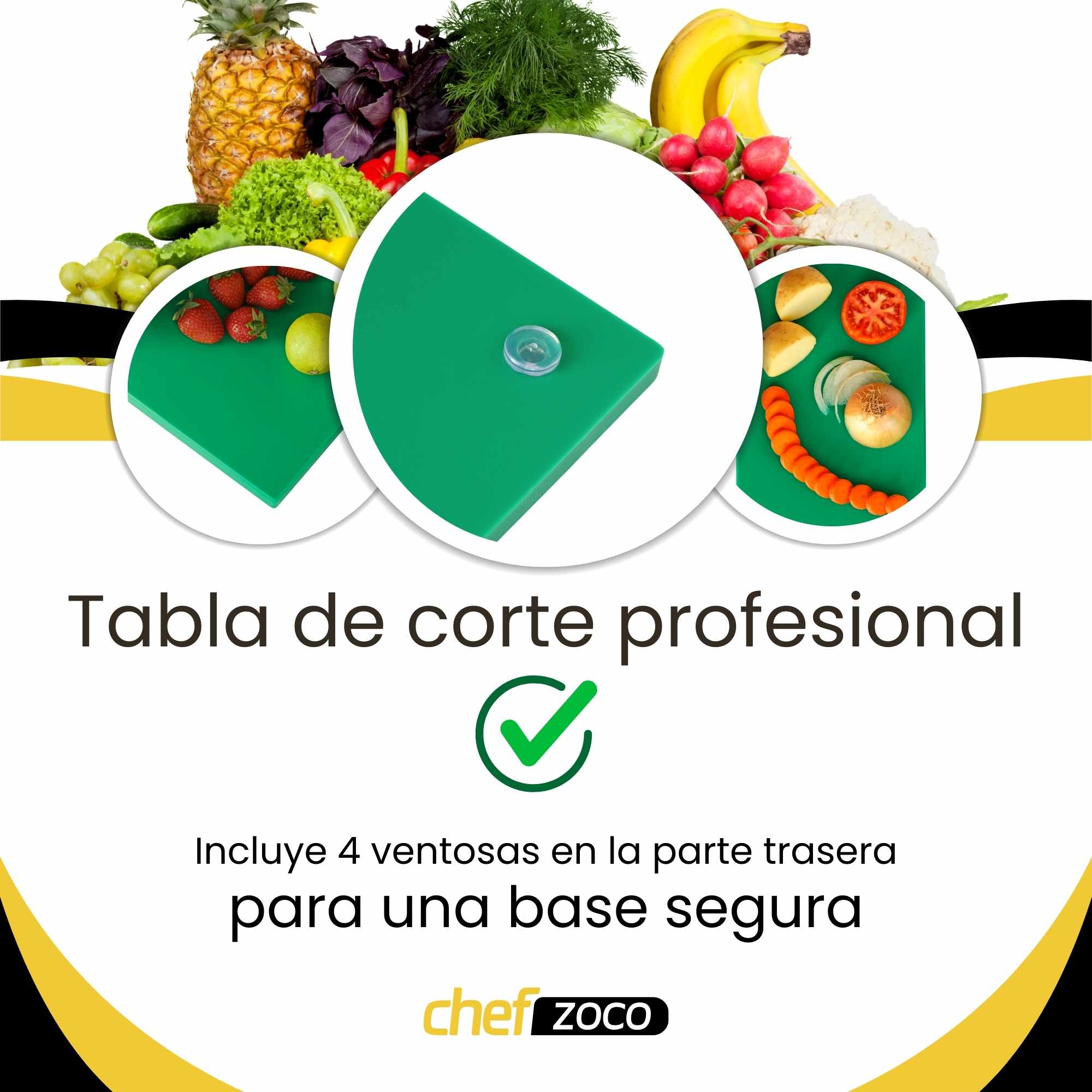 Tabla de corte para cocina profesional 30 x 20 cm verde - imagen 4