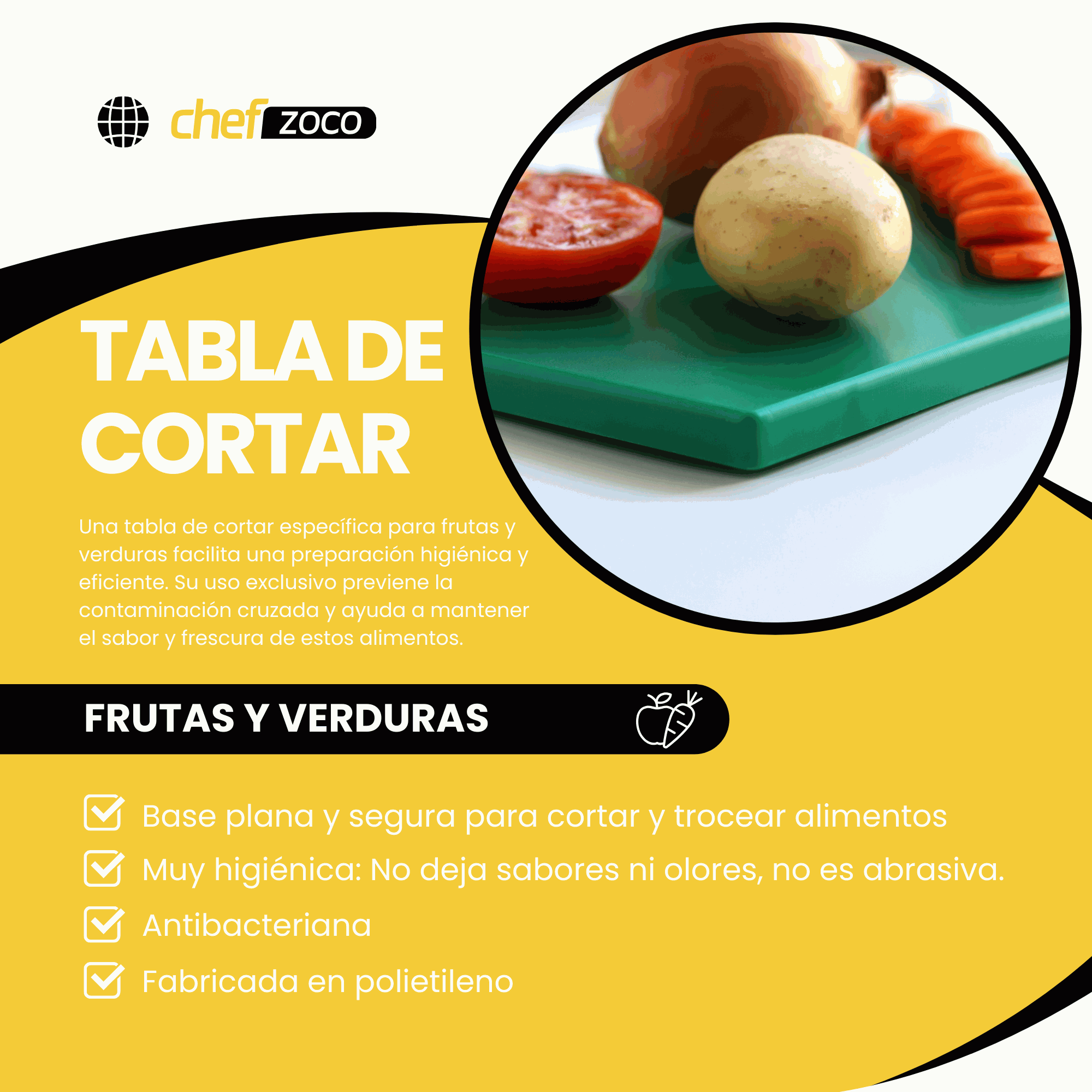 Tabla de corte para cocina profesional 40 x 30 cm verde - imagen 2