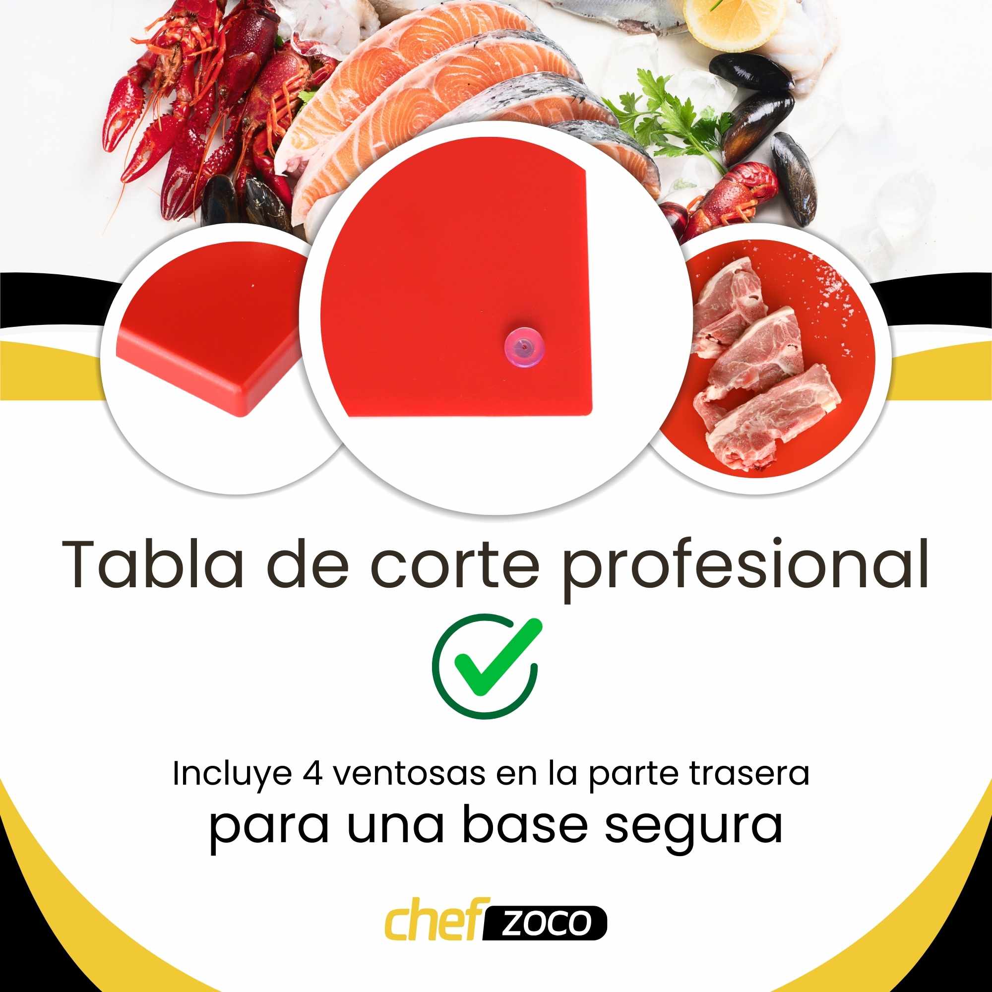 Tabla de corte para cocina profesional 30 x 20 cm rojo - imagen 4