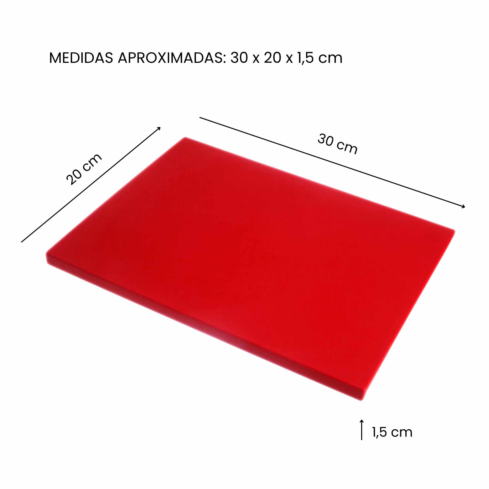 Tabla de corte para cocina profesional 30 x 20 cm rojo - imagen 5