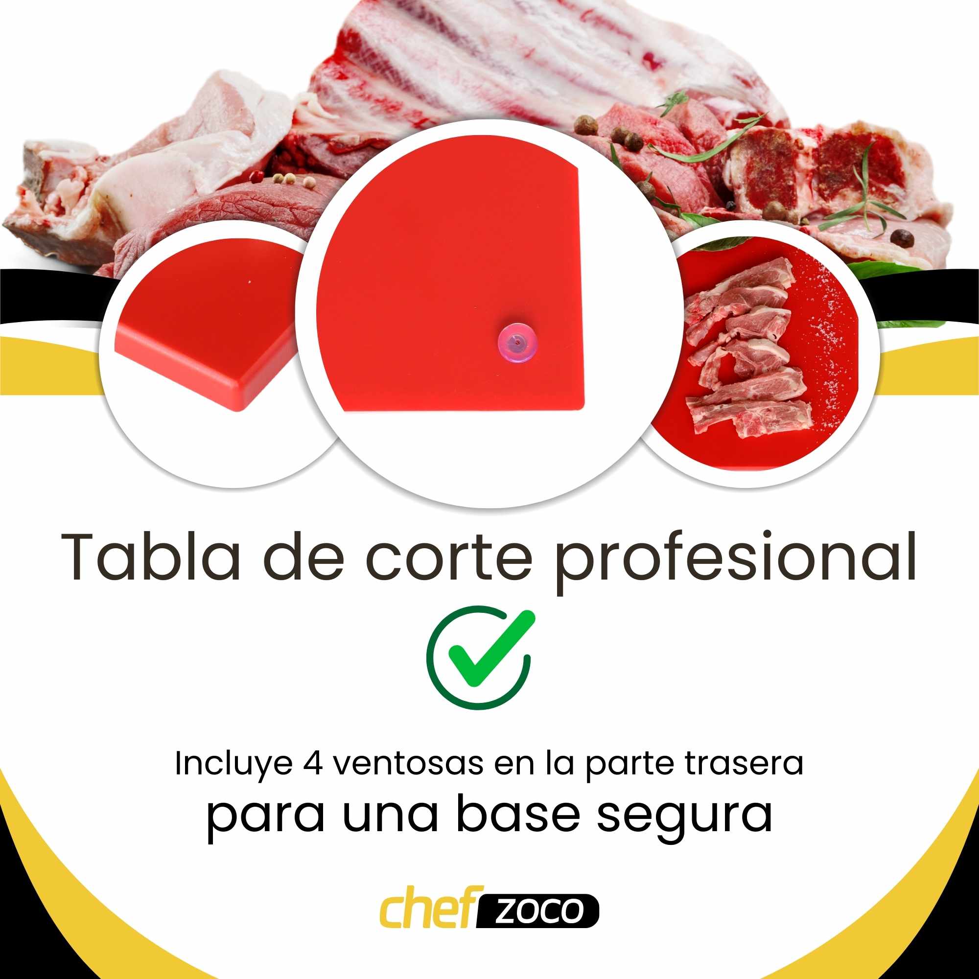 Tabla de corte para cocina profesional 40 x 30 cm rojo - imagen 4