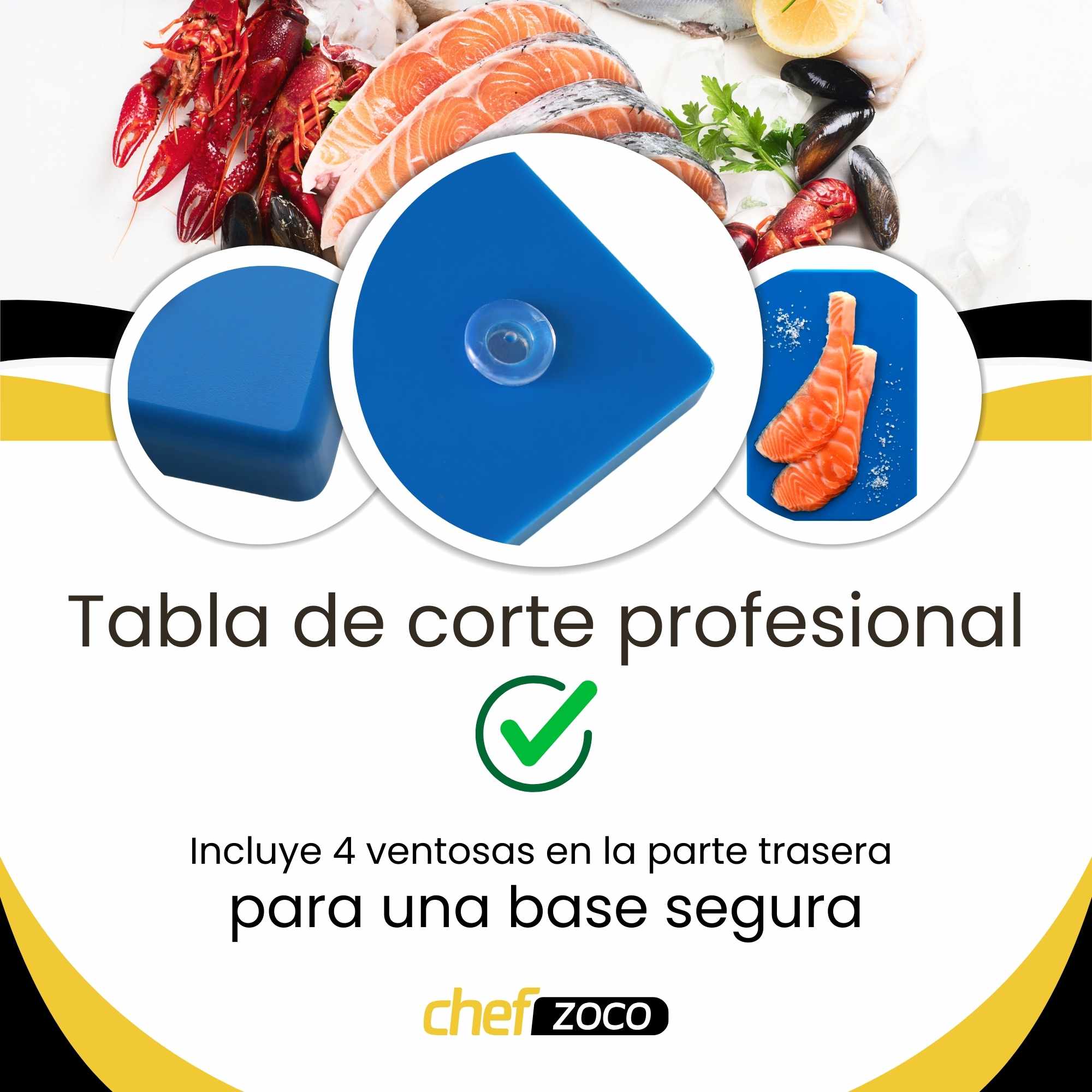 Tabla de corte para cocina profesional 30 x 20 cm azul - imagen 4