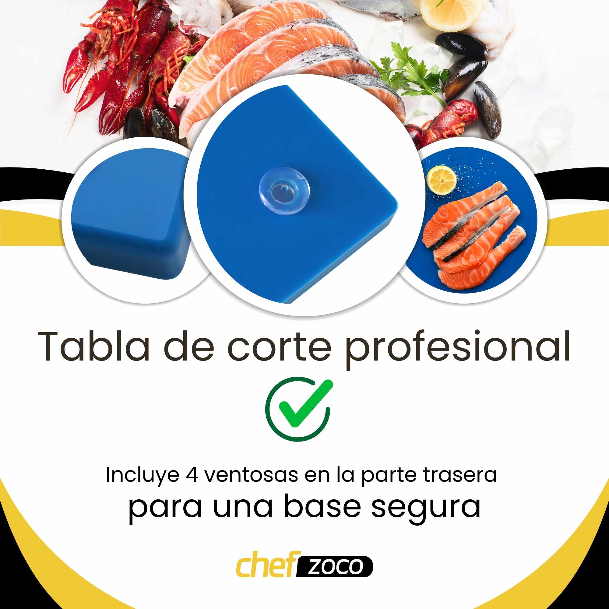 Tabla de corte para cocina profesional 40 x 30 cm azul - imagen 4